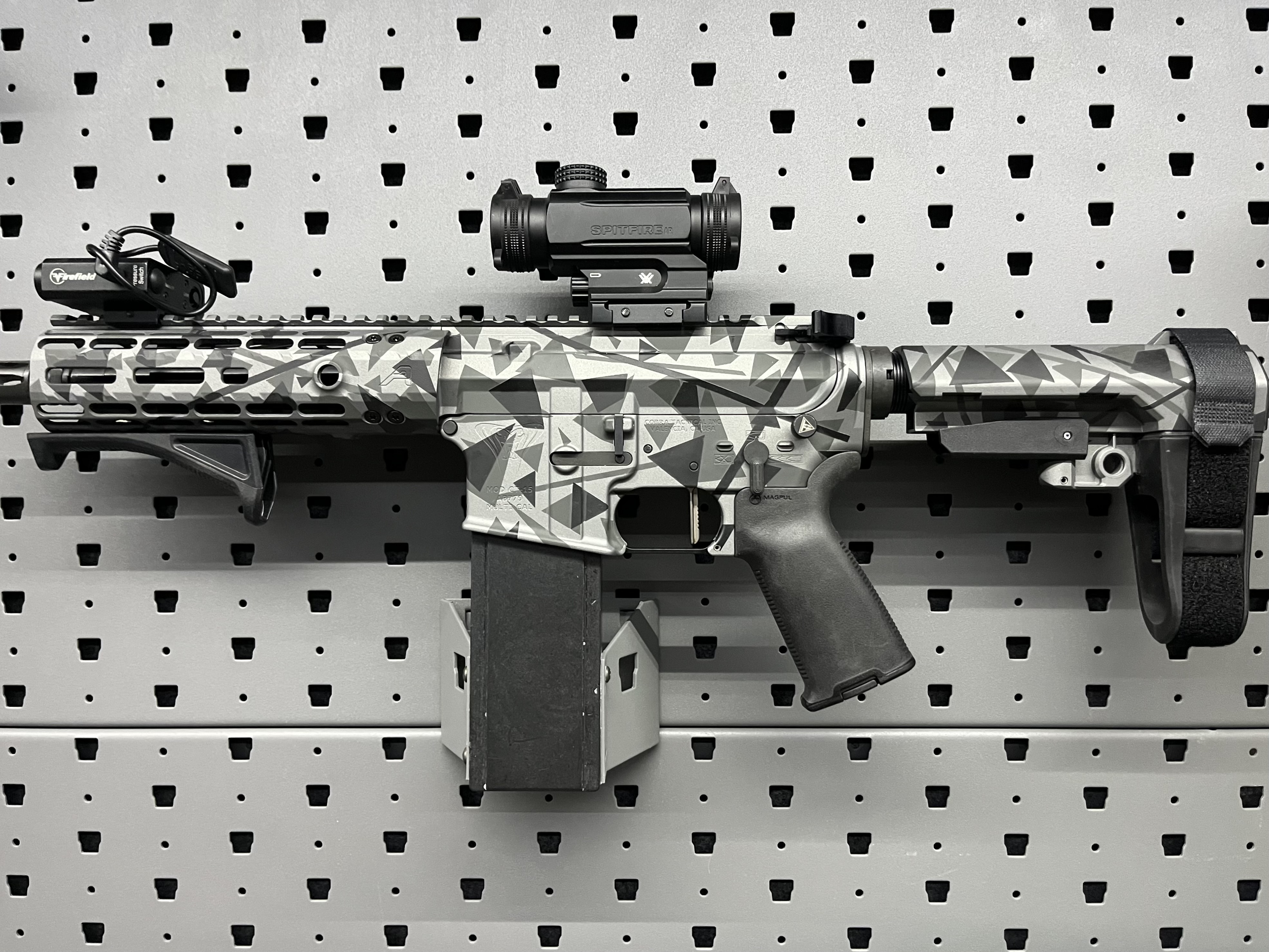 Gray Custom Splinter Camo AR Pistol | Cerakote
