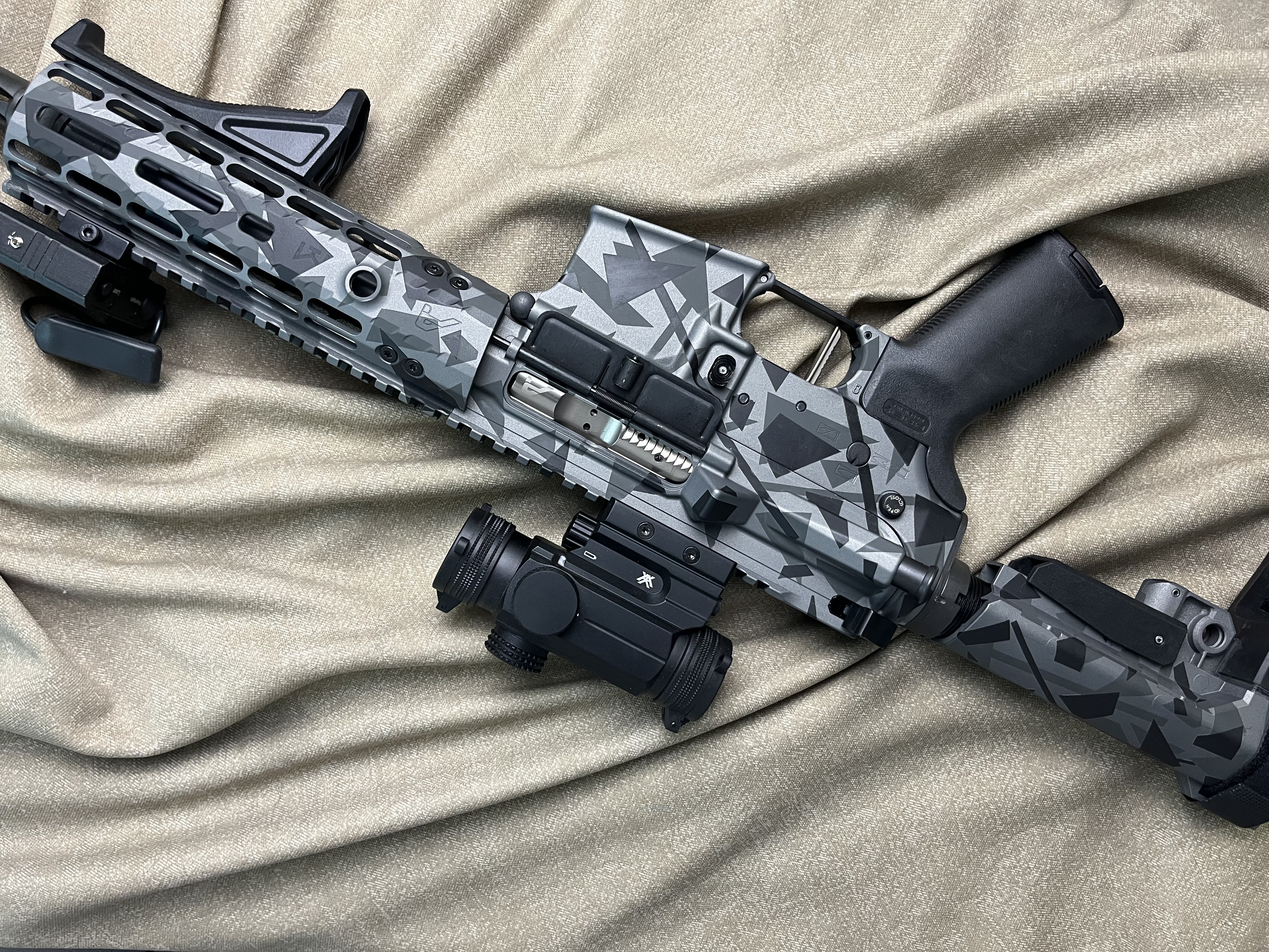 Gray Custom Splinter Camo AR Pistol | Cerakote