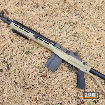 Springfield M1a Scout Coated With Cerakote In Multicam® Pale Green