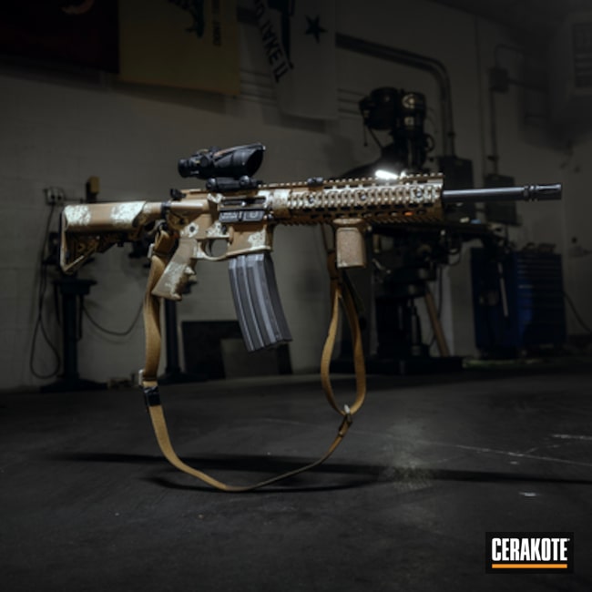 Ar15 Coated With Cerakote In Gen Ii Flat Dark Earth, Fs Brown Sand And 20150