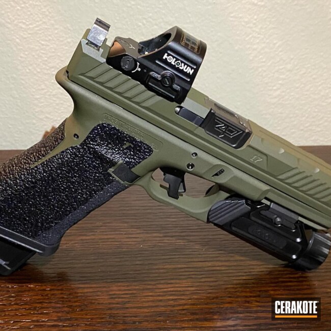 Custom Glock 17 Coated With Cerakote In Mil Spec Green 