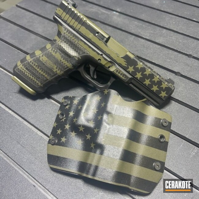 Laser Stippled Glock 17 Coated With Cerakote In Mc-157, H-146 And H-240
