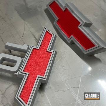 Chevy Emblem Coated With Cerakote In H-167 And H-147