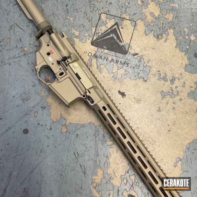 Lmt Tanodize Coated With Cerakote In Titanium, Gold And Magpul® Flat Dark Earth
