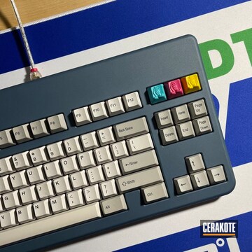 Sho Srx - Custom Mechanical Keyboard Sprayed In Blue Titanium H-185