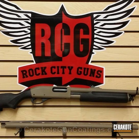 Powder Coating: Shotgun,Armor Black H-190,Remington 870,Remington,MAGPUL® FLAT DARK EARTH H-267
