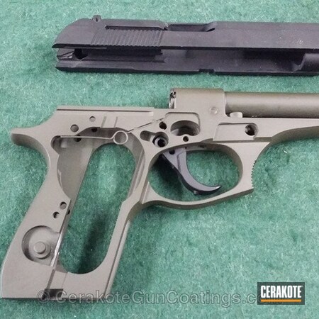 Powder Coating: Handguns,Armor Black H-190,MAGPUL® O.D. GREEN H-232,Before and After