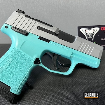 Sig Sauer P365 Robin's Egg Blue And Crushed Silver