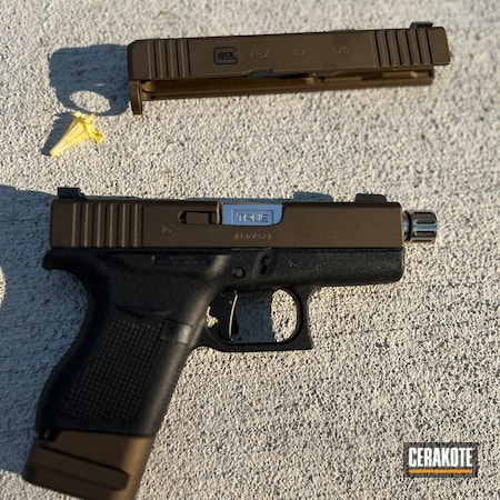 Powder Coating: Glock 43,9mm,Midnight Bronze H-294,Glock,CERAKOTE GLACIER BLACK C-7600,EDC,9m