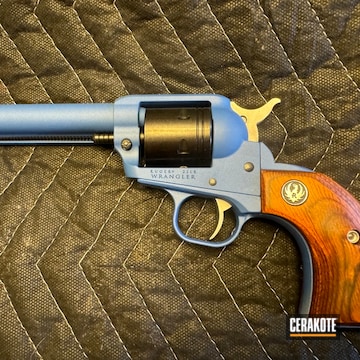 Ruger Wrangler Revolver Coated With Cerakote In Deep Blue