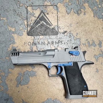 Desert Eagle 44mag Coated With Cerakote In Titanium And Polar Blue