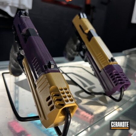 Powder Coating: HK Pistol,Heckler & Koch,Gold H-122,HK P30,Bright Purple H-217
