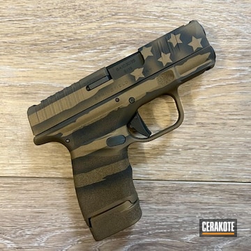 Distressed American Flag Hellcat Coated With Cerakote In Patriot Brown, Graphite Black And Burnt Bronze