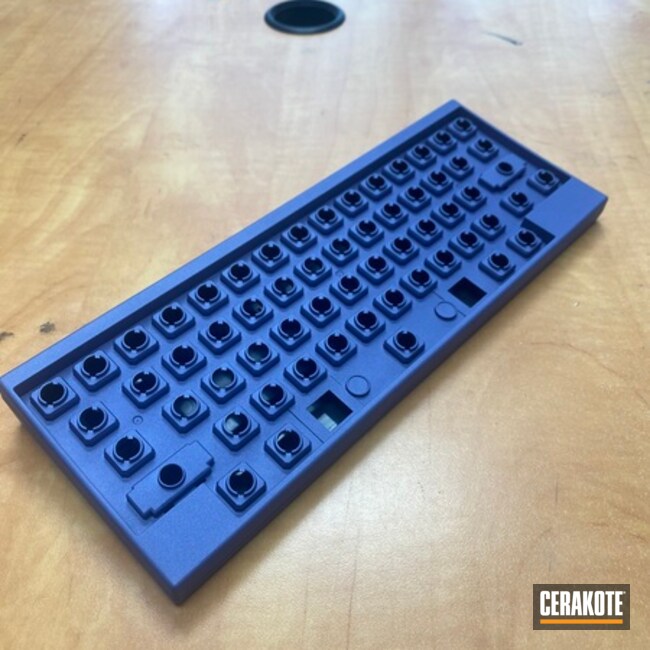 Keyboard Coated With Cerakote In Bright Purple