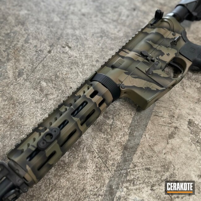 S&w Tiger Stripe M&p15 Coated With Cerakote In H-190, H-229 And H-267