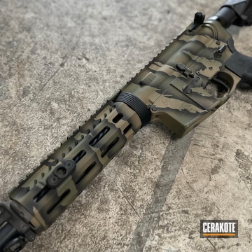 S&w Tiger Stripe M&p15 Coated With Cerakote In H-190, H-229 And H-267