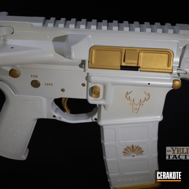 Stag Arms Rifle Coated With Stormtrooper White, Gold H-122, Fx Cosmic And Ranger.