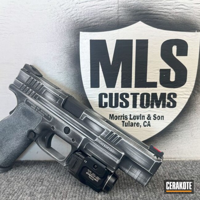 Distressed Springfield Xd Coated With Cerakote In H-140 And H-146