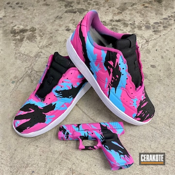 Prison Pink, Armor Black And Sea Blue Miami Drip Af1's