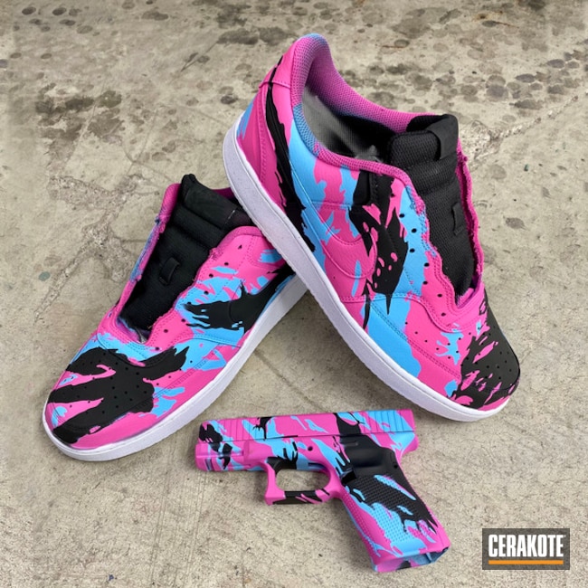 Prison Pink, Armor Black And Sea Blue Miami Drip Af1's