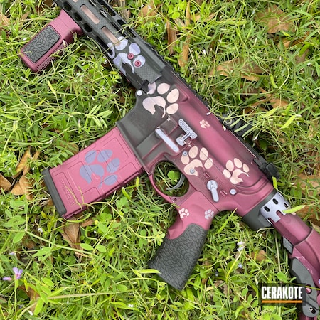 Powder Coating: ROSE GOLD H-327,CRUSHED ORCHID H-314,S.H.O.T,Armor Black H-190,Puppy Gun,Pawprints,BLACK CHERRY H-319,AR-15,Puppy