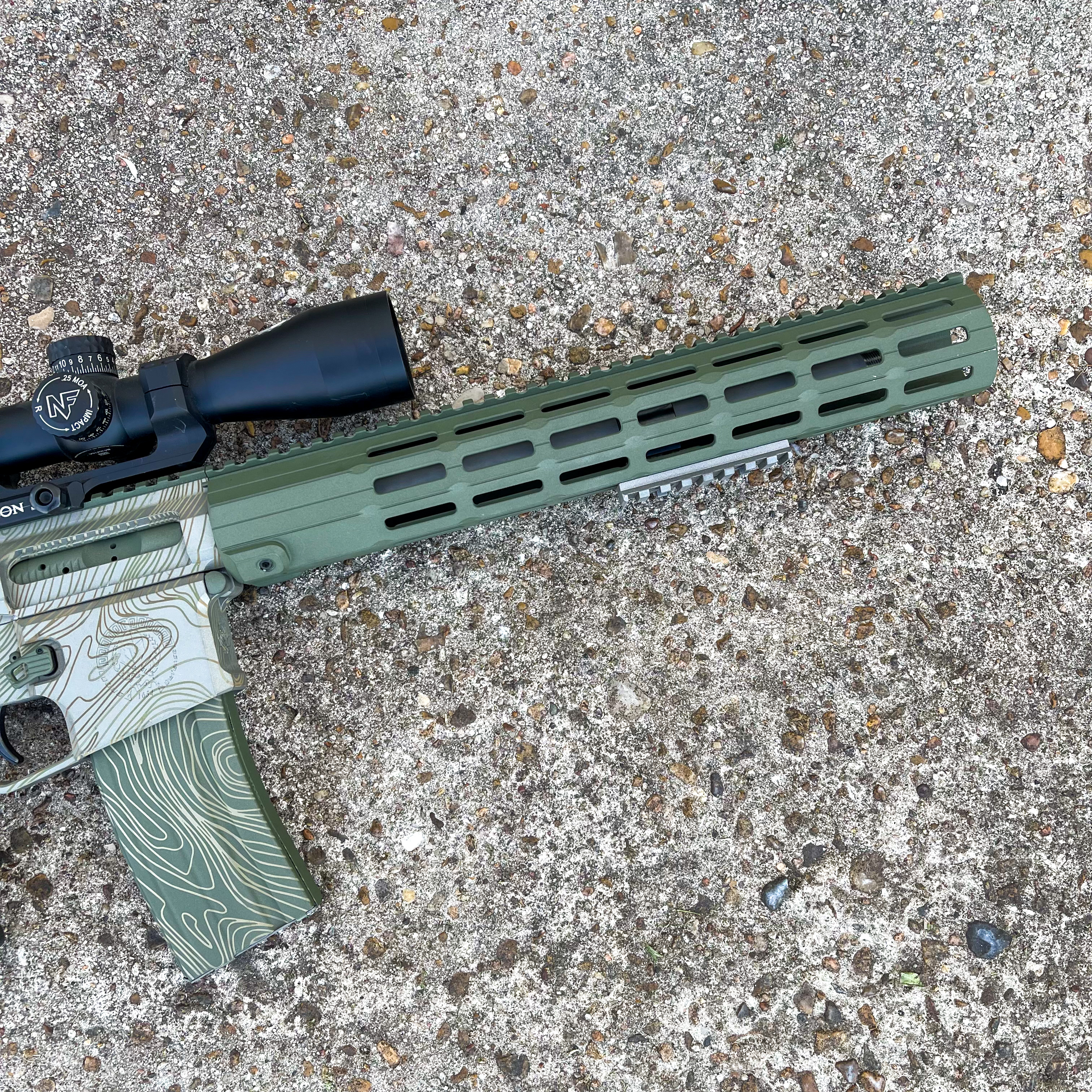 Topographic Rifle Custom Ludus Defense Danger Close Topo Rifle | Cerakote