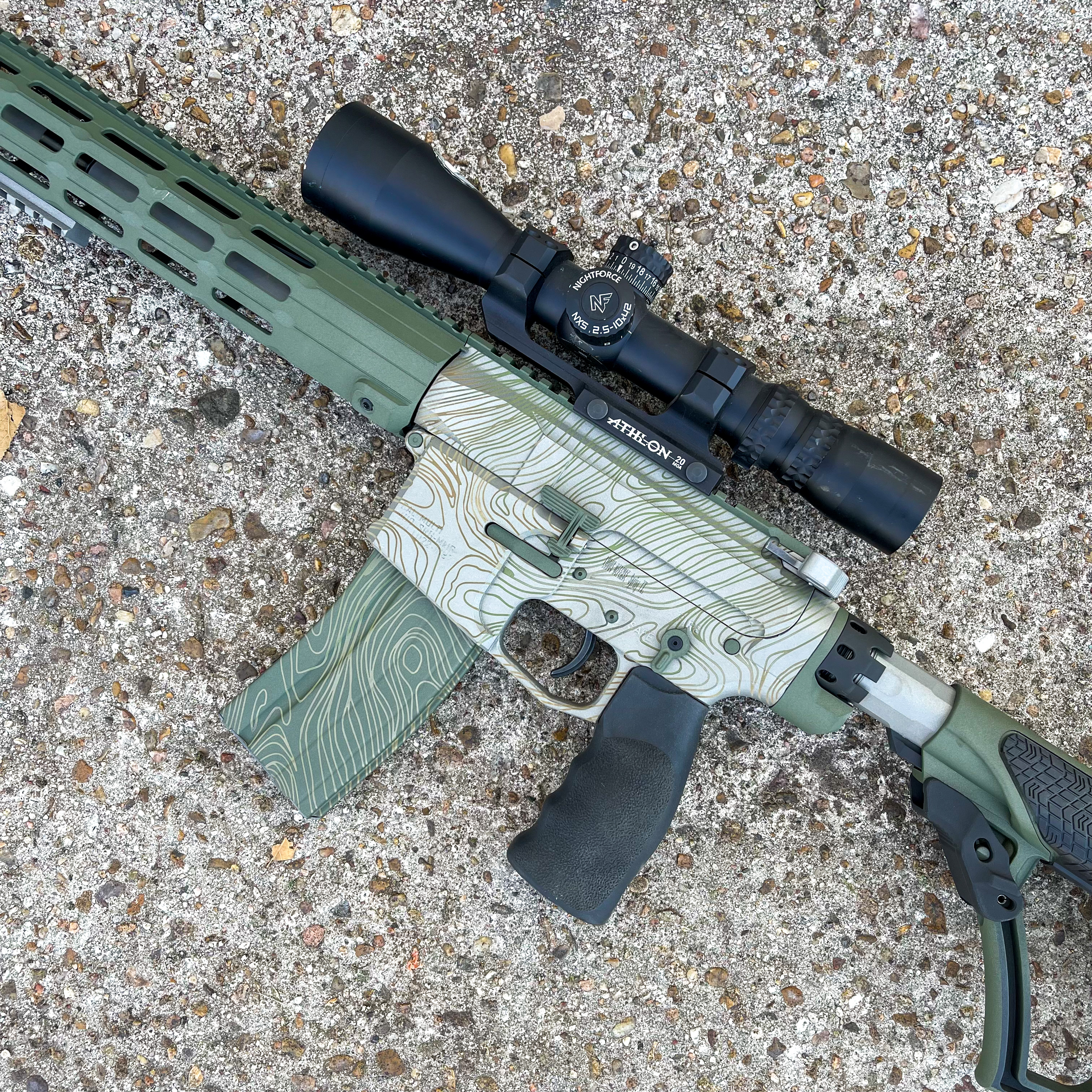 Topographic Rifle Custom Ludus Defense Danger Close Topo Rifle | Cerakote