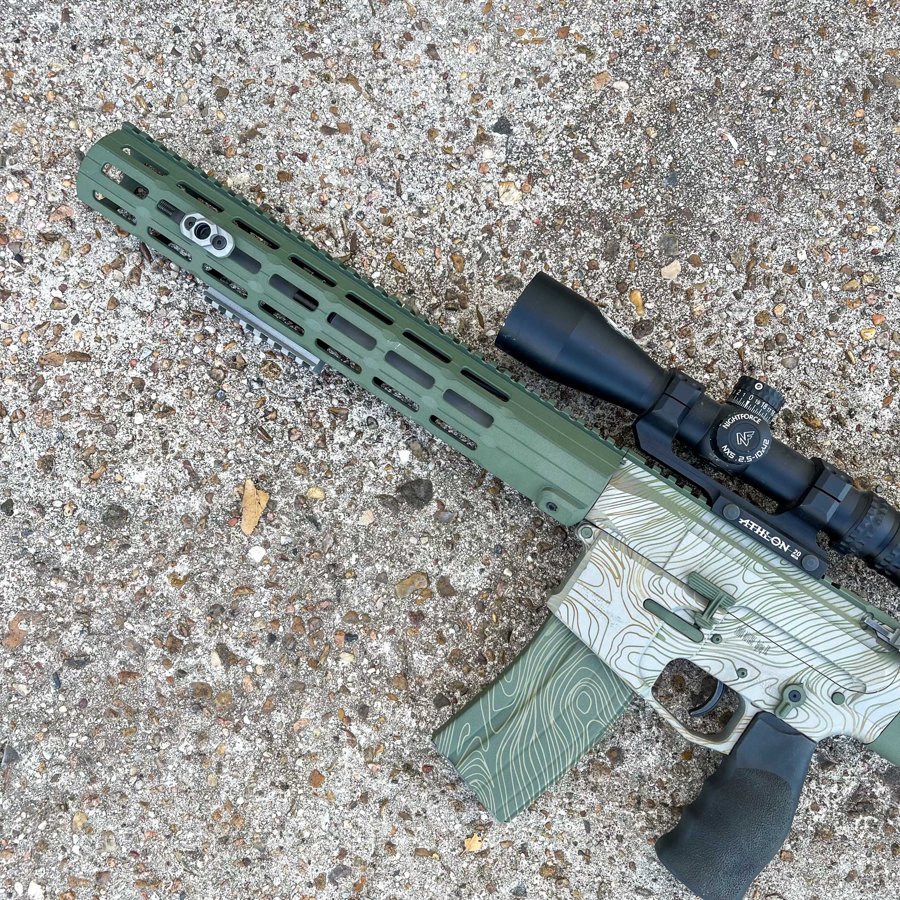 Topographic Rifle Custom Ludus Defense Danger Close Topo Rifle | Cerakote