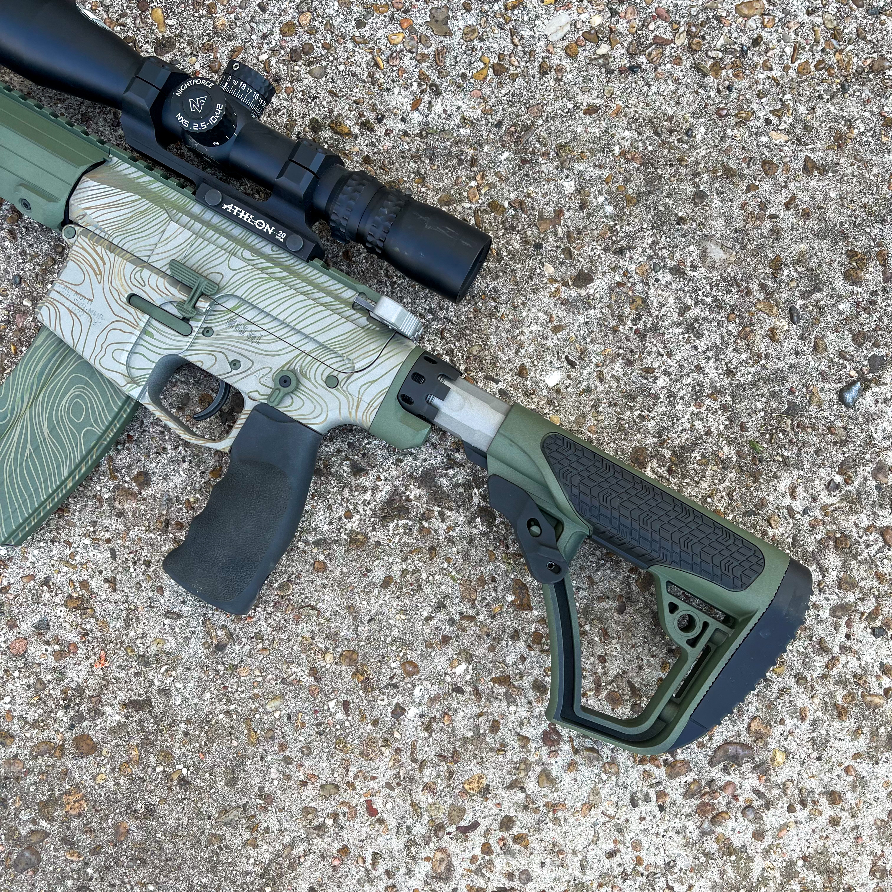 Topographic Rifle Custom Ludus Defense Danger Close Topo Rifle | Cerakote