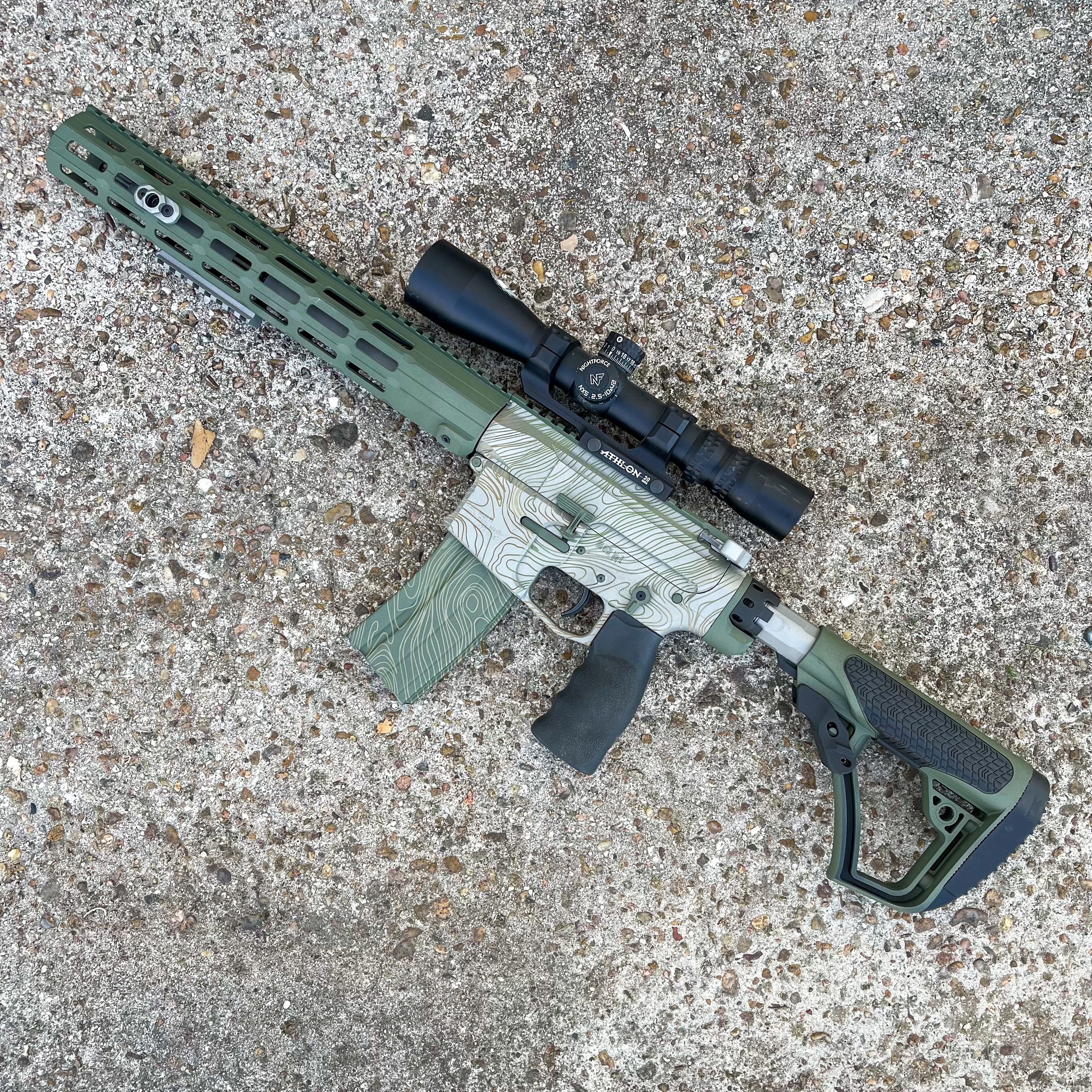 Topographic Rifle Custom Ludus Defense Danger Close Topo Rifle | Cerakote