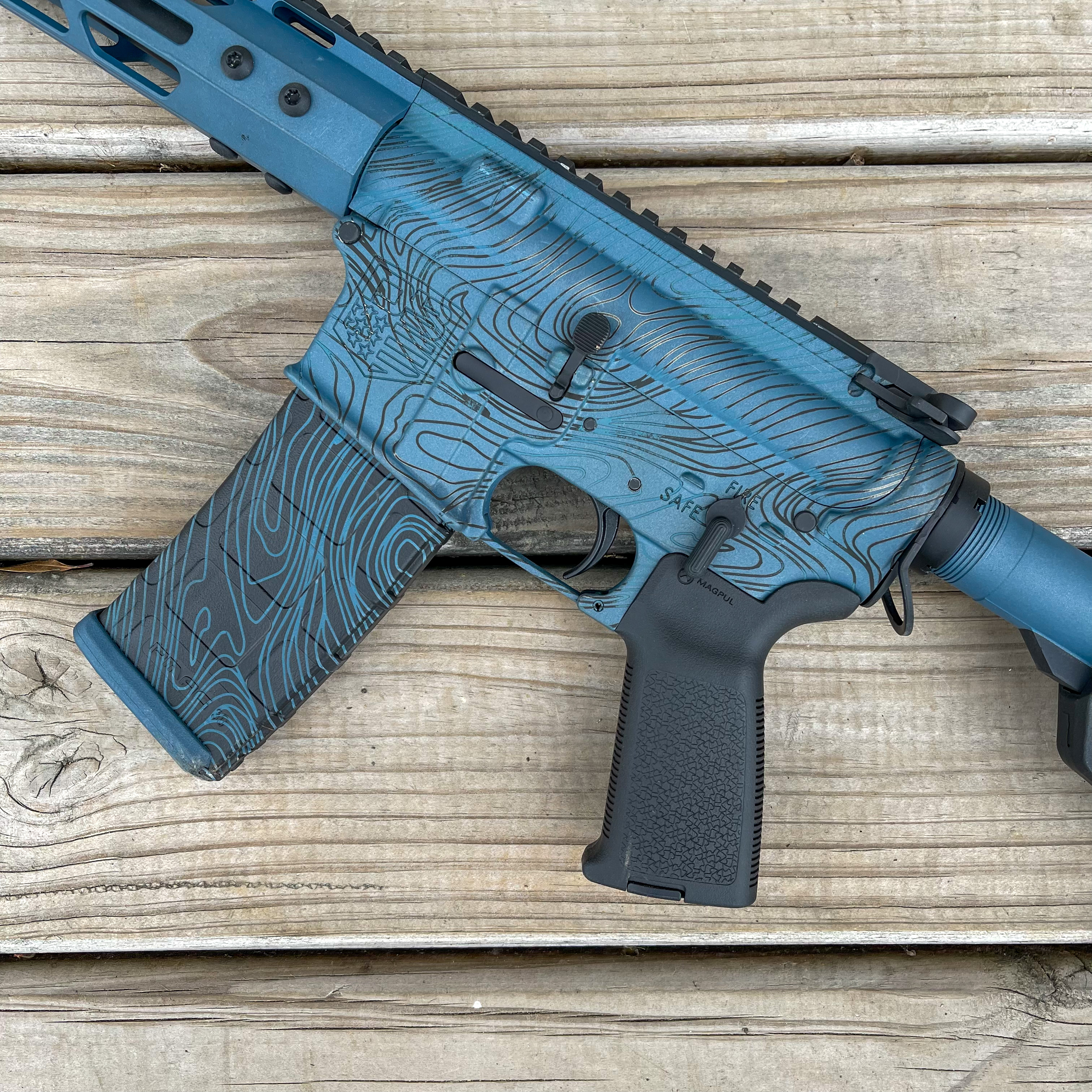 Topographic Rifle Diamondback Firearms Blue Topo Rifle | Cerakote