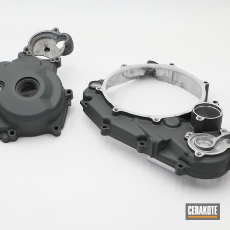 Powder Coating: Grey,KX450F,Engine,Kawasaki,Tungsten H-237,Case,Engine Cover,Gray