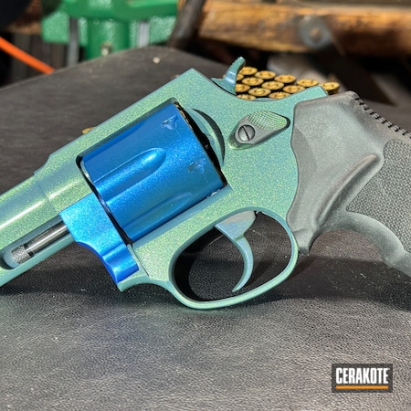 Powder Coating: JESSE JAMES CIVIL DEFENSE BLUE H-401,Cerakote FX LIBERTY FX-104,Cerakote FX HUNTER FX-103,JESSE JAMES EASTERN FRONT GREEN  H-400,38 Special,HIGH GLOSS CERAMIC CLEAR MC-160,Taurus Revolver