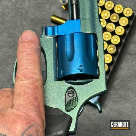 Powder Coating: JESSE JAMES CIVIL DEFENSE BLUE H-401,Cerakote FX LIBERTY FX-104,Cerakote FX HUNTER FX-103,JESSE JAMES EASTERN FRONT GREEN  H-400,38 Special,HIGH GLOSS CERAMIC CLEAR MC-160,Taurus Revolver