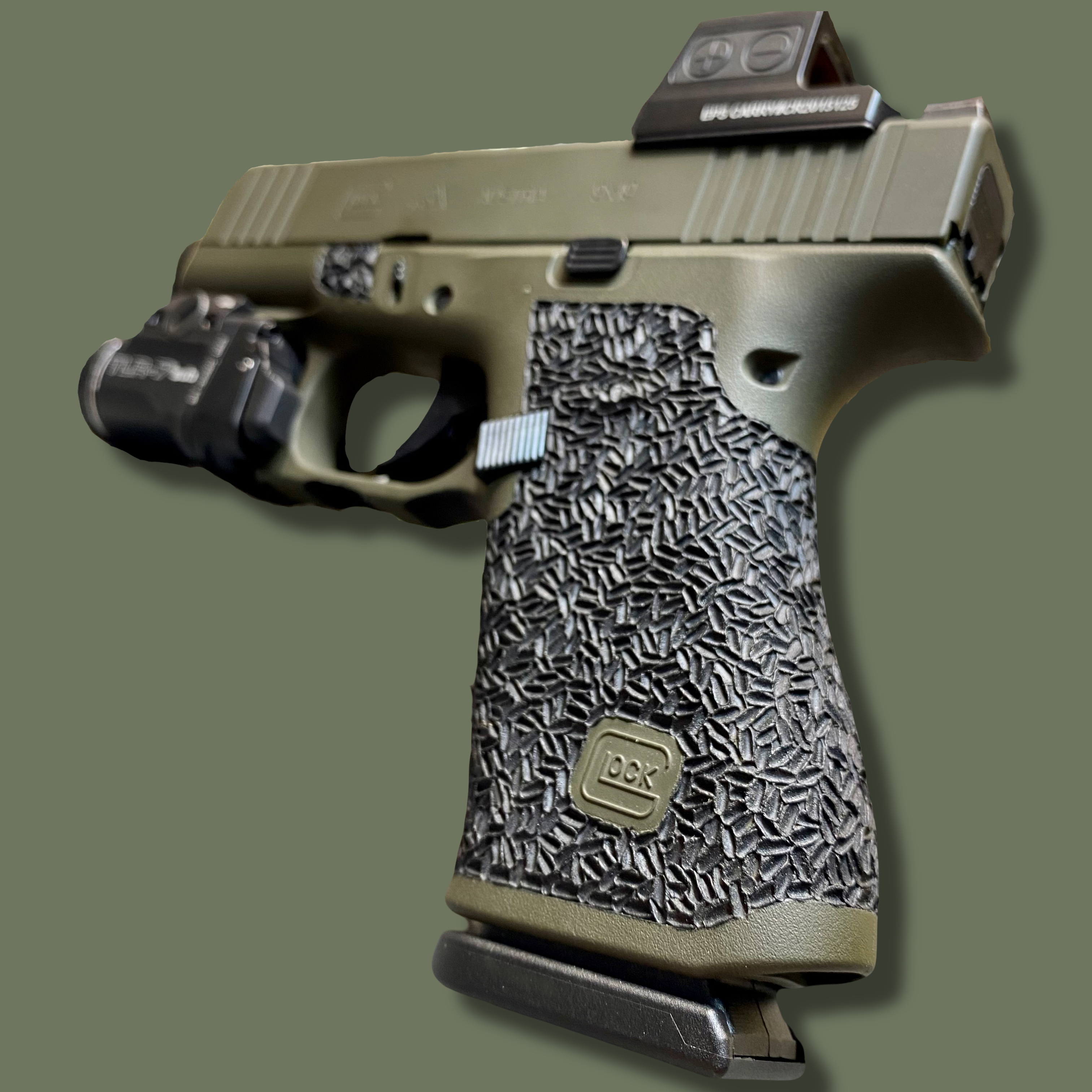 Glock Coating OD Green Custom Stippled Glock | Cerakote