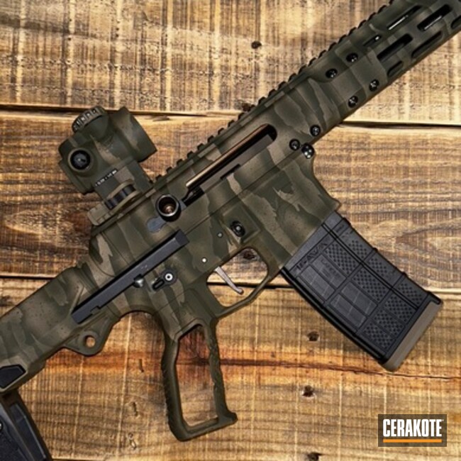 Tiger Stripe Side Charging Ar Coated With Cerakote In Mil Spec Green  And Magpul® Fde