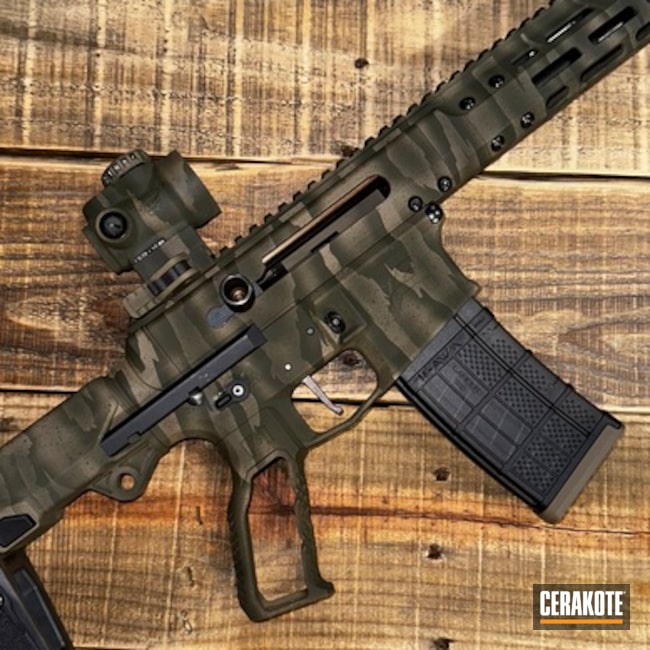 Tiger Stripe Side Charging Ar Coated With Cerakote In Mil Spec Green  And Magpul® Fde