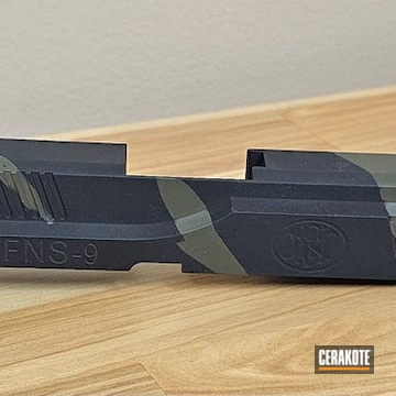 Fns-9 Slide Coated With Cerakote In H-190 And H-236
