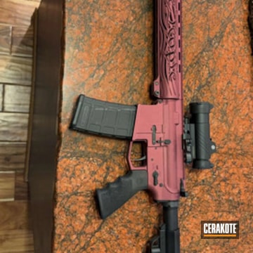 Unique Ar15 Coated With Cerakote In Cranberry Frost