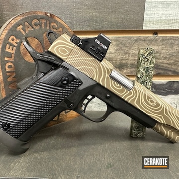 Topographical 1911 Coated With Cerakote In H-247 And H-267