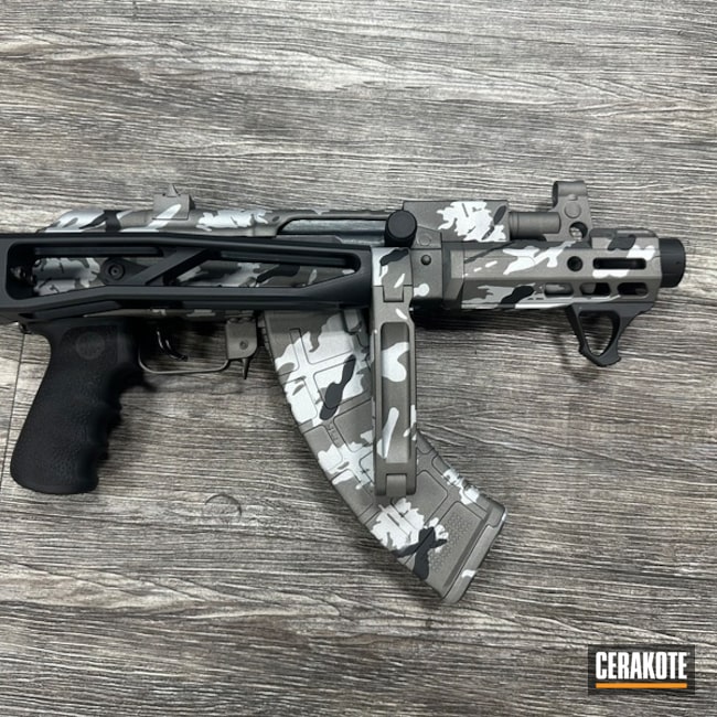 Ak Hellpup Coated With Cerakote In Titanium, Armor Black And Crushed Silver