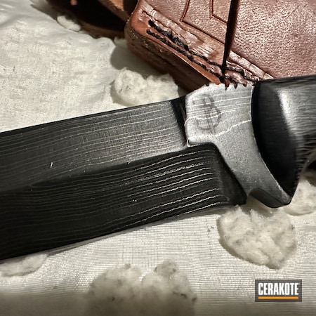 Powder Coating: Fixed-Blade Knife,Damascus Steel,MATTE ARMOR CLEAR H-301,Custom,Damascus