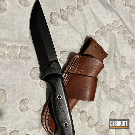 Powder Coating: Fixed-Blade Knife,Damascus Steel,MATTE ARMOR CLEAR H-301,Custom,Damascus