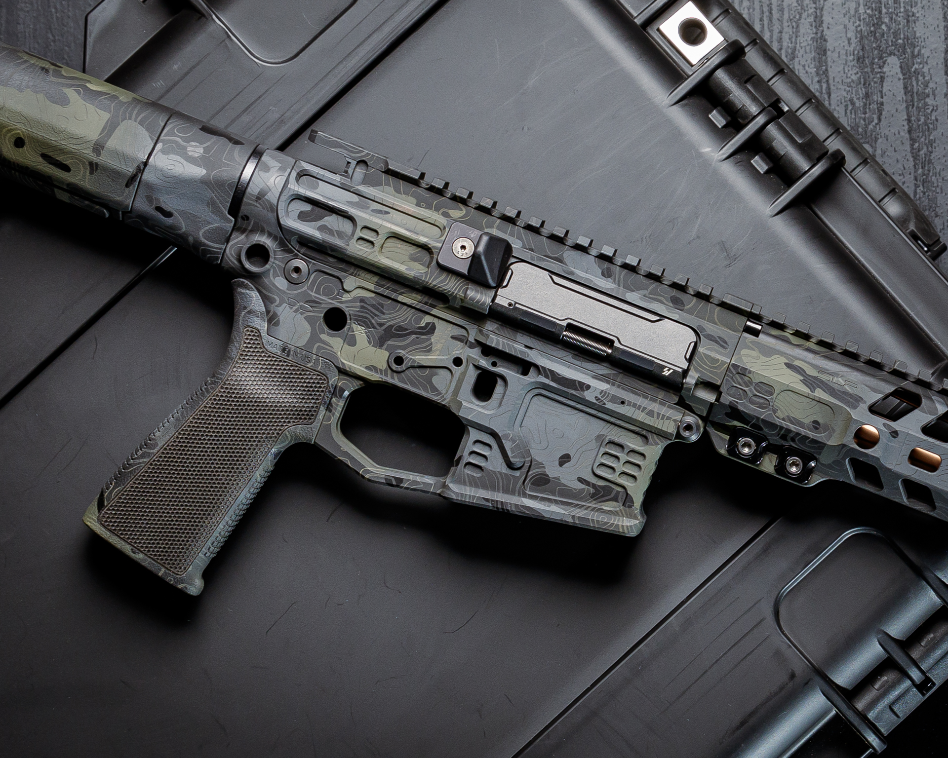 Topographic Rifle Topographic Black Camo | Cerakote