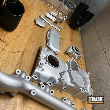 Cerakote Engine Parts And Exhaust Tips In Glacier Silver And Black 