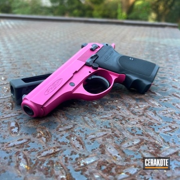Bersa Thunder Coated With Cerakote In Sig™ Pink And Usmc Red