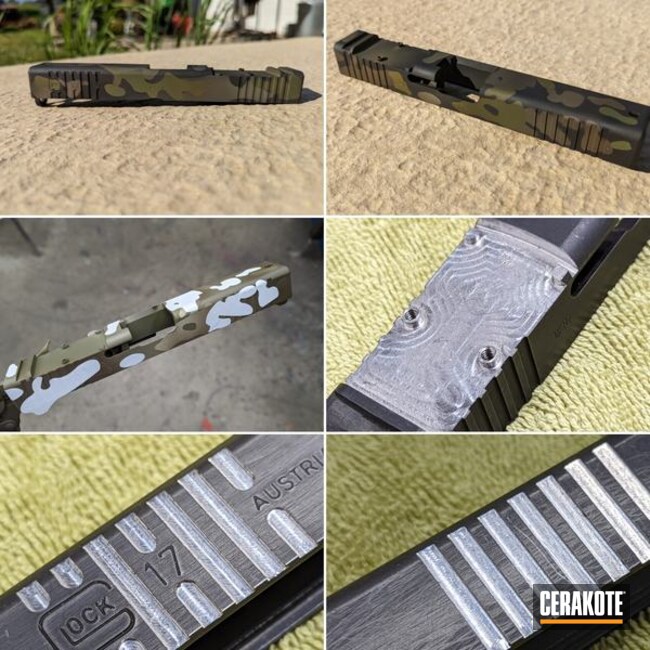 Glock 17 Milled Slide Coated With Cerakote In H-345, H-340, H-146 And H-341