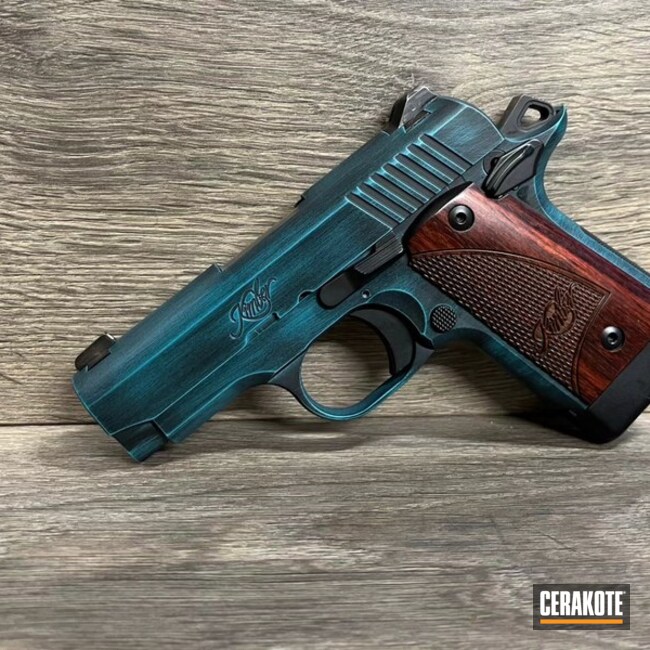 Kimber Micro 9 Cerakoted In Distressed Aztec Teal