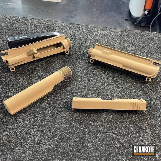 Matte Troy Coyote Tan Glock Slides, Ar Uppers And Buffer Tube