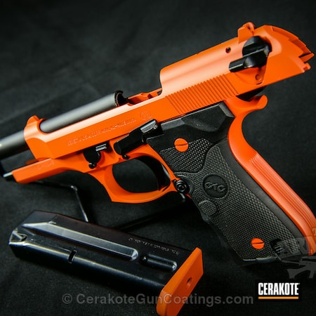Powder Coating: Graphite Black H-146,Black,Safety Orange H-243,Handguns,Beretta,Beretta M9